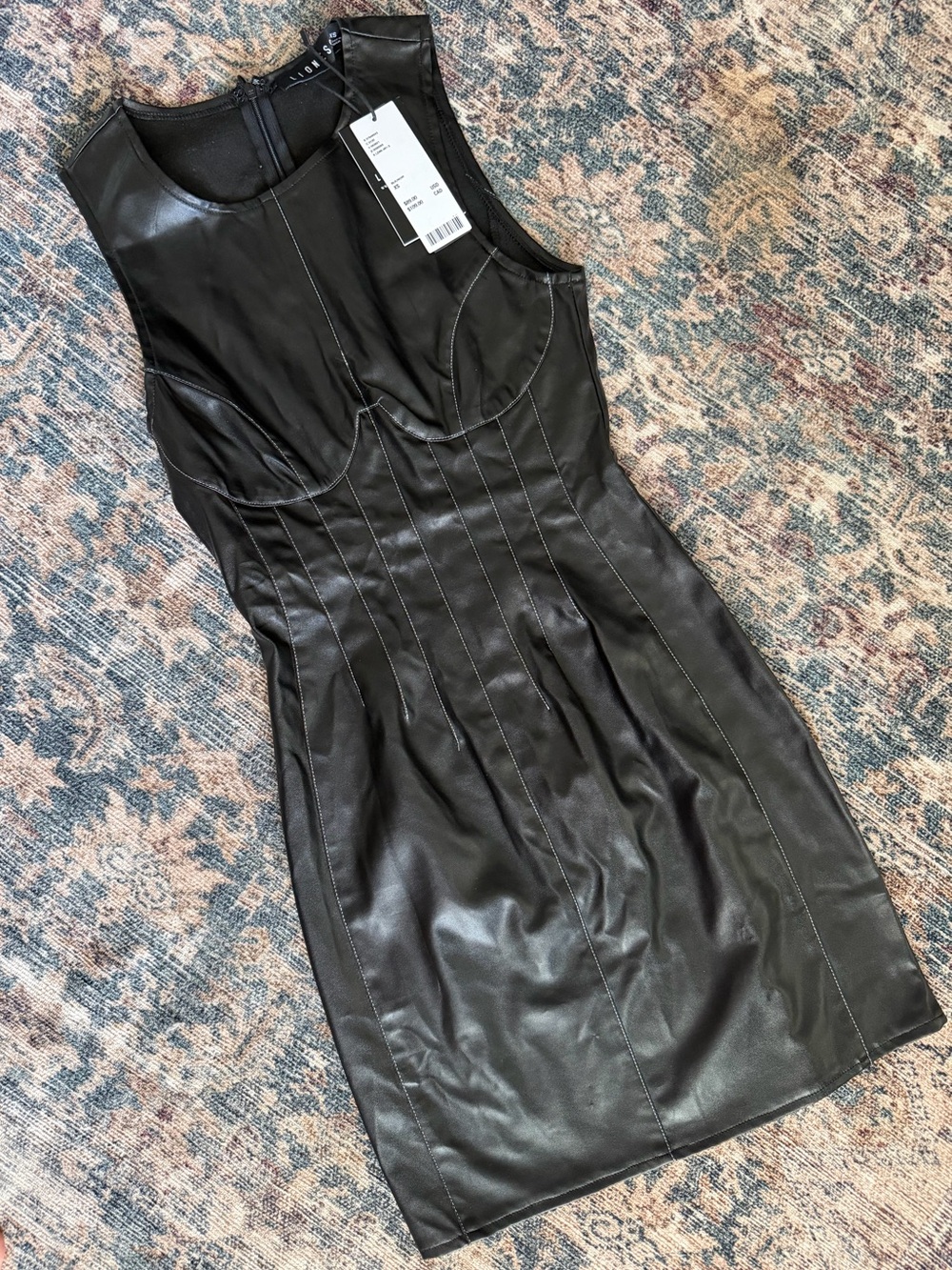 NEW Lioness Le Chateau Pleather Corset Style Bodice Sleeveless Mini Dress XS - Picture 4 of 14